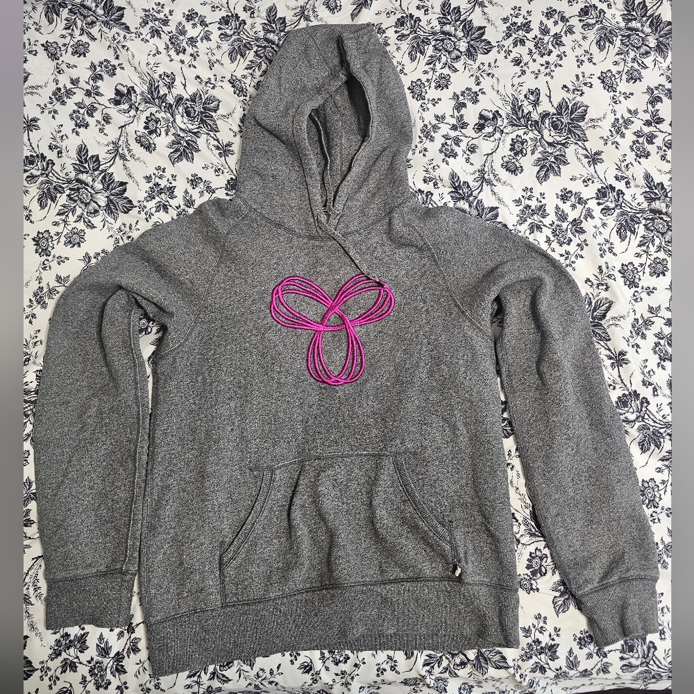 TNA Gray Hoodie with Pink Logo